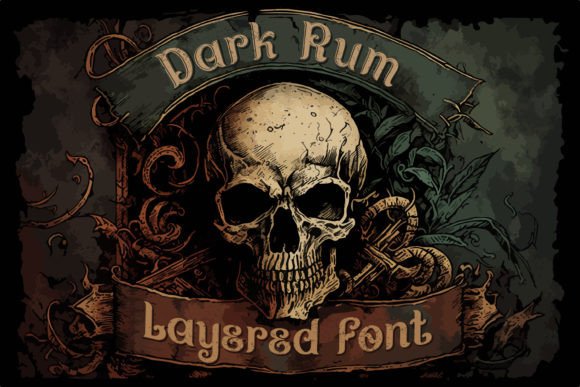 Evaluating Dark Rum: A Vintage Horror Display Font for Spooky Designs